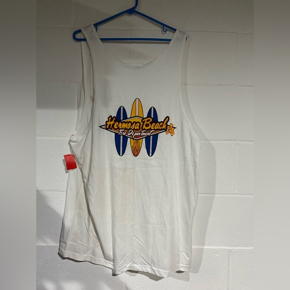 Hanes beefy tank graphic xxlarge hermosa beach
